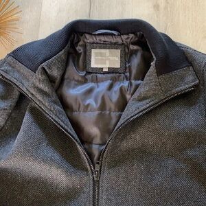Cardinal of Canada Dress Pea Coat wool gray‎ stripe